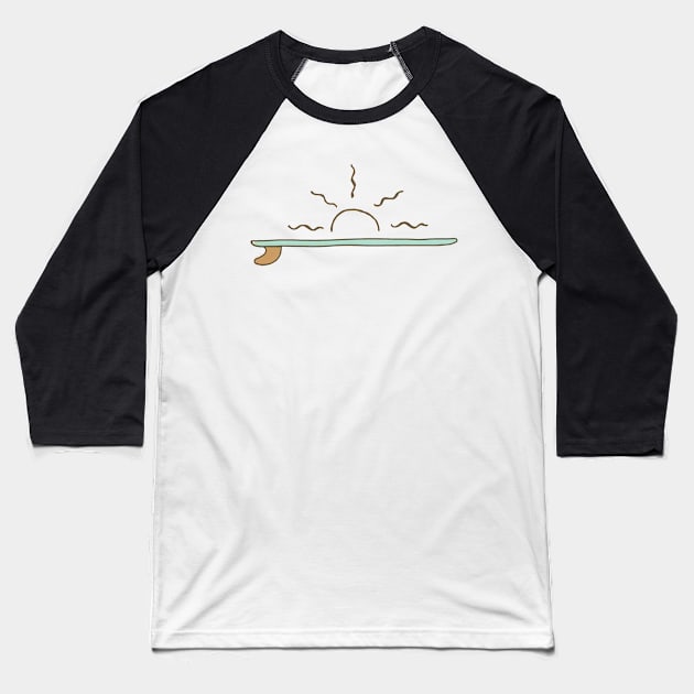 Sunny surf Baseball T-Shirt by OldSchoolRetro